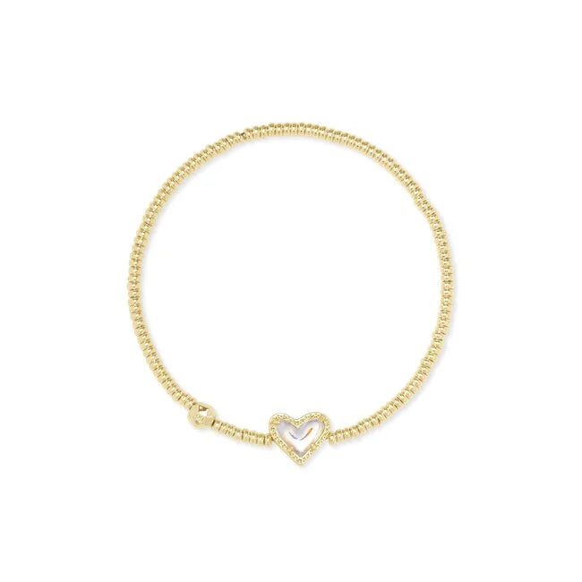 Ari Gold Heart Stretch Bracelet in Dichroic Glass