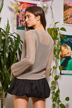 Load image into Gallery viewer, Crewneck Crochet Knit Fishnet Top
