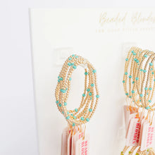 Load image into Gallery viewer, Beaded Blondes Turquoise Poppi Bracelet-6.75”
