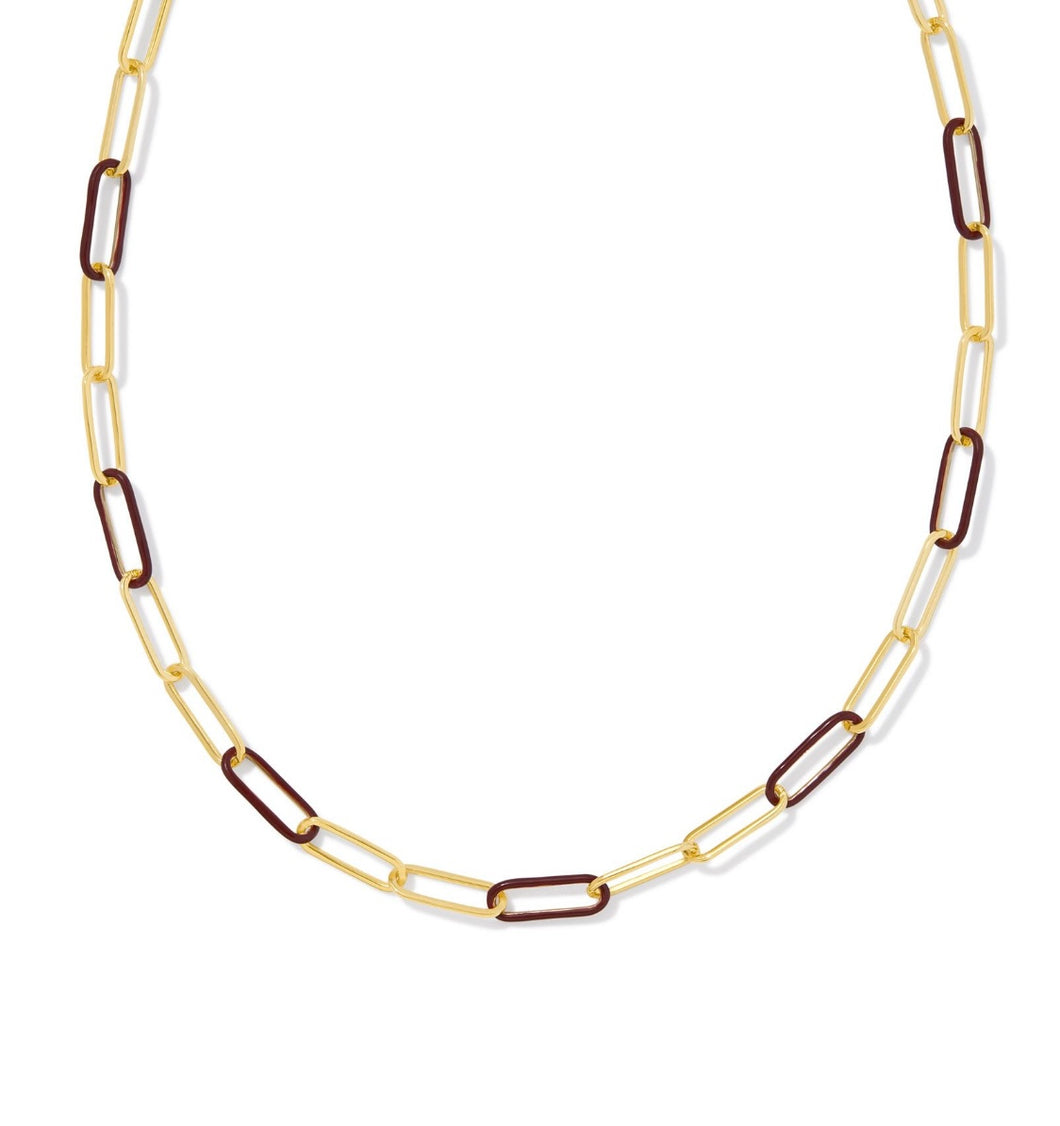 Ainsley Chain Necklace in Burgundy