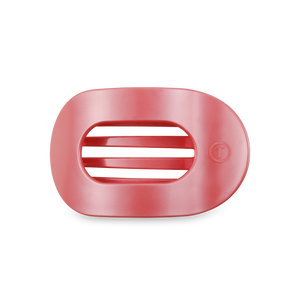TELETIES - Round Flat Hair Clip | Medium | Calming Coral