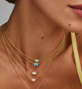 Mini Elisa Gold Satellite Short Pendant Necklace in Ivory Mother of Pearl