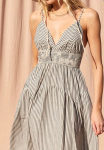 Sailor Striped Midi Dress
