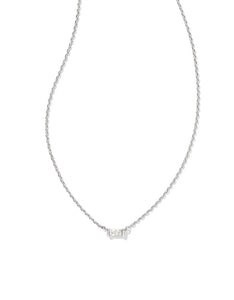 Juliette Silver Pendant Necklace in White Crystal