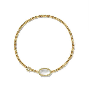 Grayson Gold Stretch Bracelet in Ivory Mother of Pearl