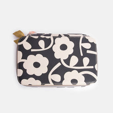 Load image into Gallery viewer, Caroline Gardner - Charcoal Mono Flower Make Up Bag Organiser
