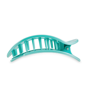 TELETIES - Round Flat Hair Clip | Large | Totally Turquoise