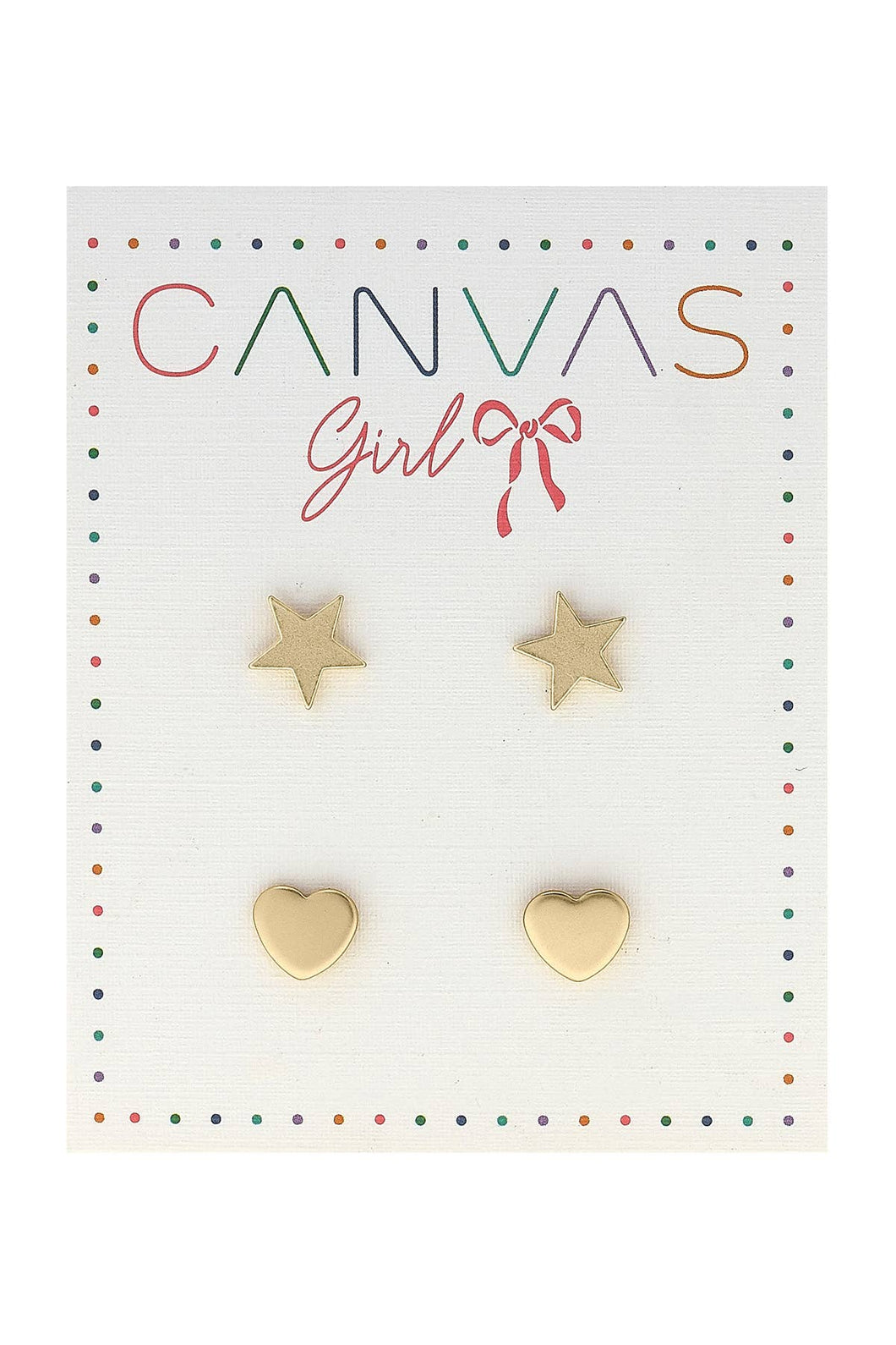 Canvas Style - Cleo Star & Heart Children's Stud Earrings (Set of 2)