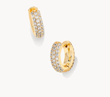 Load image into Gallery viewer, Mikki Pave Huggie Earrings in Gold
