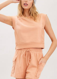 Cotton Terry Contrast Sweatshirt and Shorts
Set