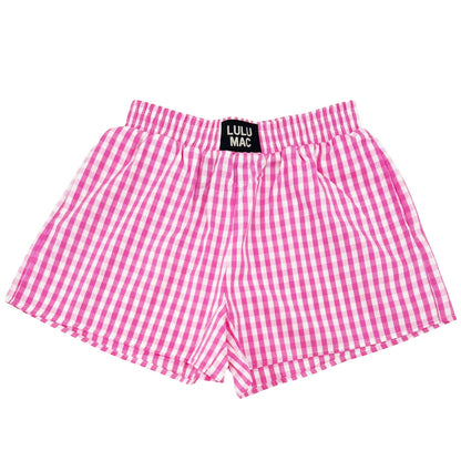 Lulu Mac BXGH-PINK GINGHAM BOXER SHORT