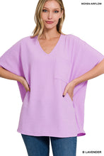 Load image into Gallery viewer, WOVEN AIRFLOW V-NECK DOLMAN SHORT SLEEVE TOP
