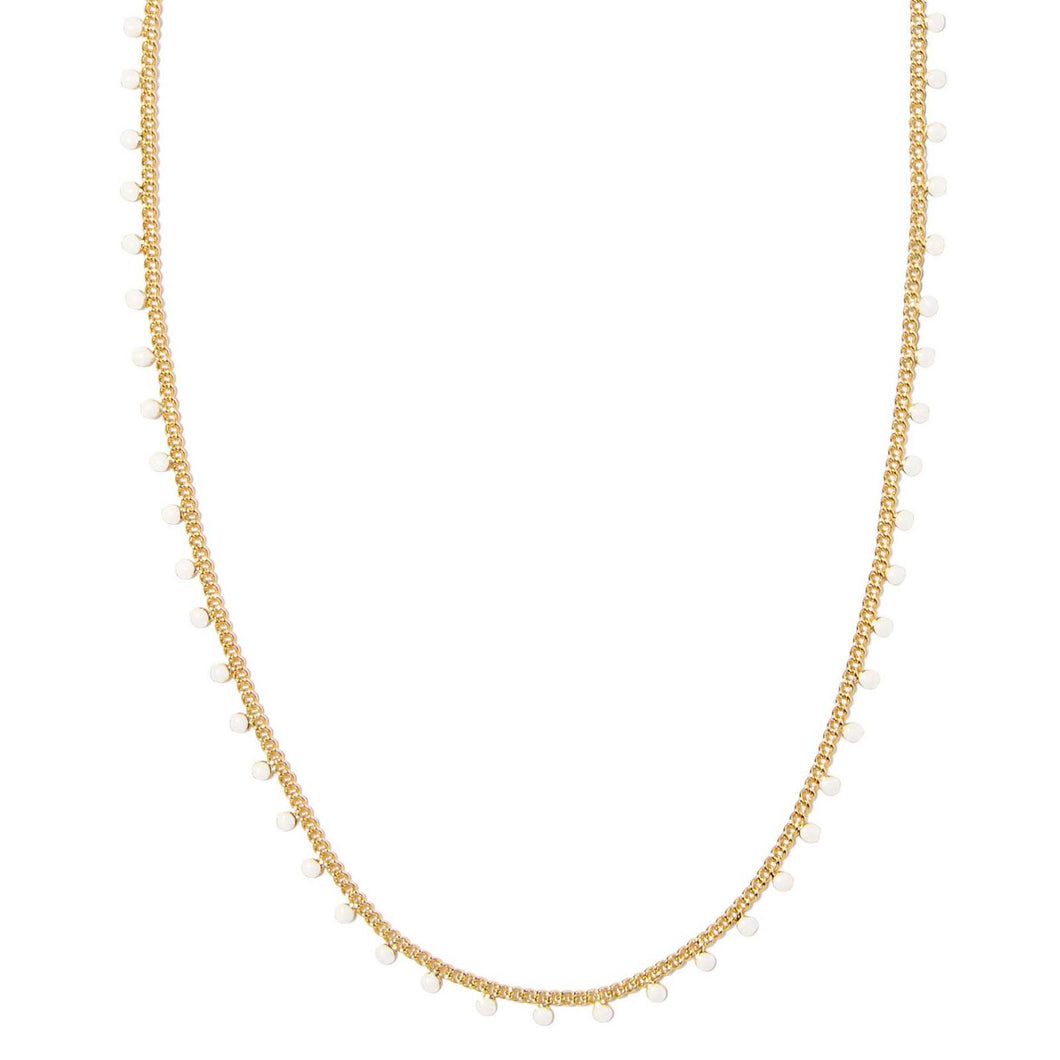 Kelsey Gold Strand Necklace in White Enamel