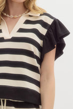 Load image into Gallery viewer, Crazy about Stripes Collar Top
