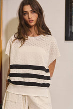 Load image into Gallery viewer, Pointelle Fabric Drop Shoulder Top
