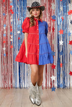 Load image into Gallery viewer, Rebs Rhinestoned Button Down Shirt Dress
