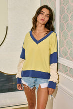 Load image into Gallery viewer, BUCKETLIST - T2700 Contrast Detailing V-neck Sweatshirt
