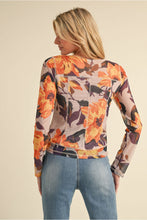 Load image into Gallery viewer, Floral Mesh Top-Taupe
