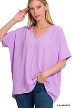 Load image into Gallery viewer, WOVEN AIRFLOW V-NECK DOLMAN SHORT SLEEVE TOP
