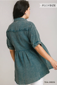 Curvy Mineral Button Down Tunic