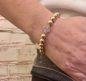Gold Pave Clover Bracelet