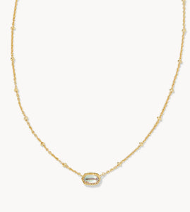 Mini Elisa Gold Satellite Short Pendant Necklace in Dichroic Glass