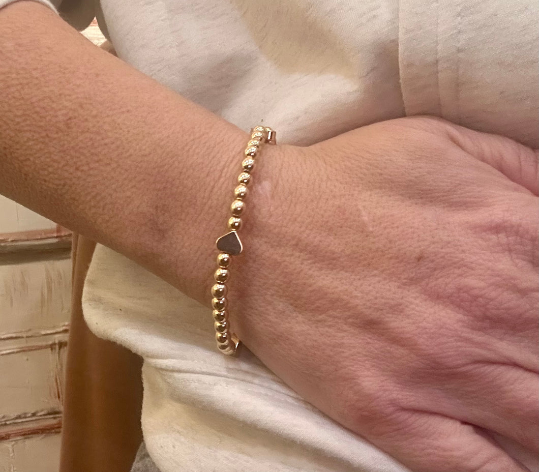 Gold Heart Stretch Bracelets