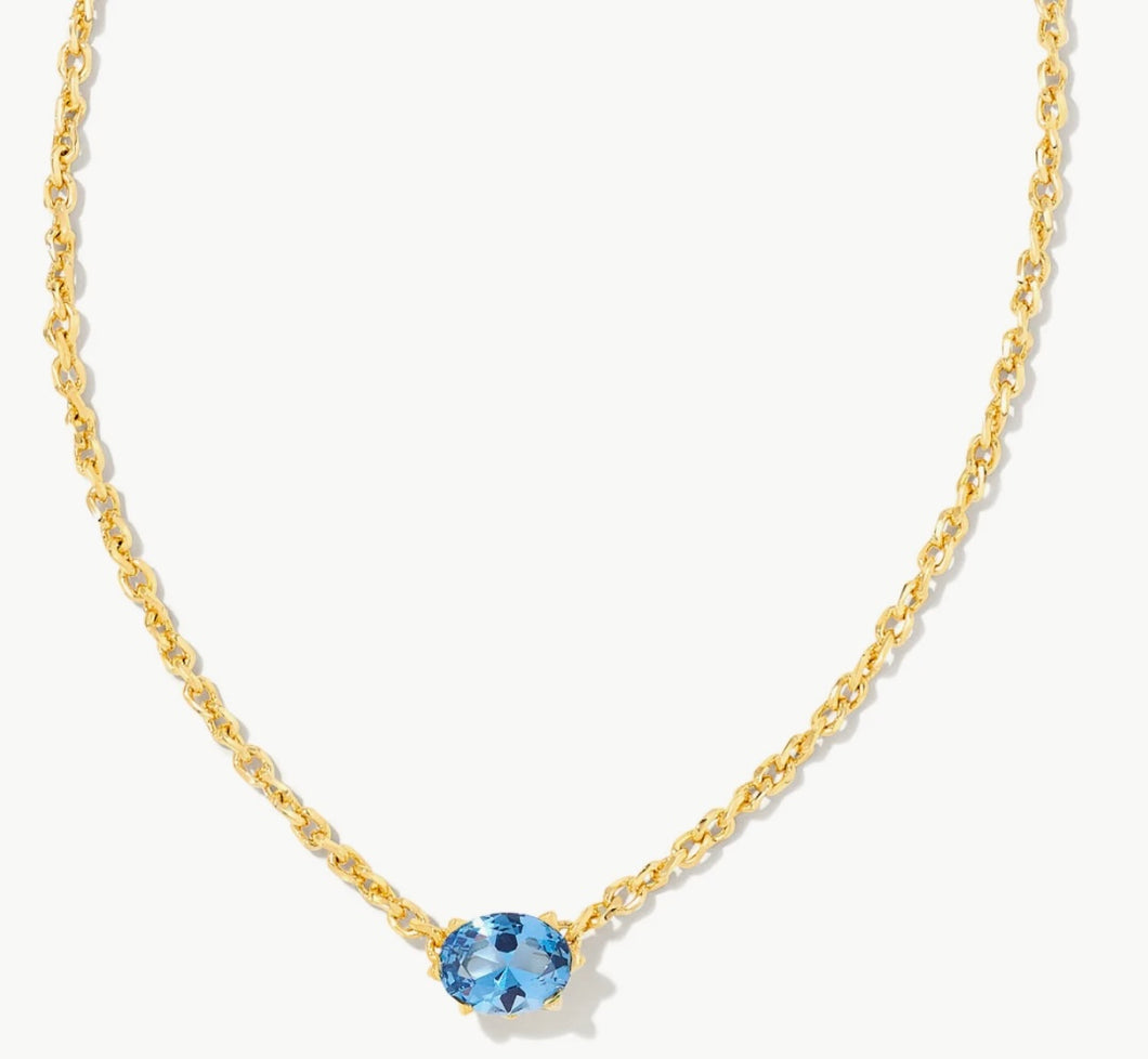 Cailin Gold Pendant Necklace in Blue Violet Crystal