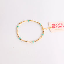 Load image into Gallery viewer, Beaded Blondes Turquoise Poppi Bracelet-6.75”

