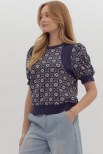 Load image into Gallery viewer, Floral Short Sleeve Sweater
