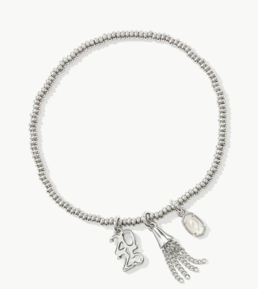 2025 Silver Graduation Stretch Bracelet