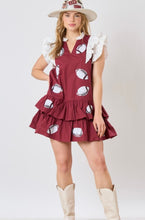 Load image into Gallery viewer, Football Sequins Embroidery Color Block Dress
