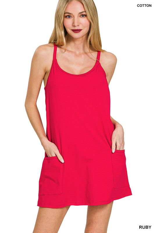 MINI DRESS WITH BUILT-IN ROMPER LINER