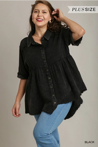 Curvy Mineral Button Down Tunic