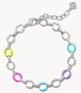 Kelsey Silver Chain Bracelet in Multi Mix