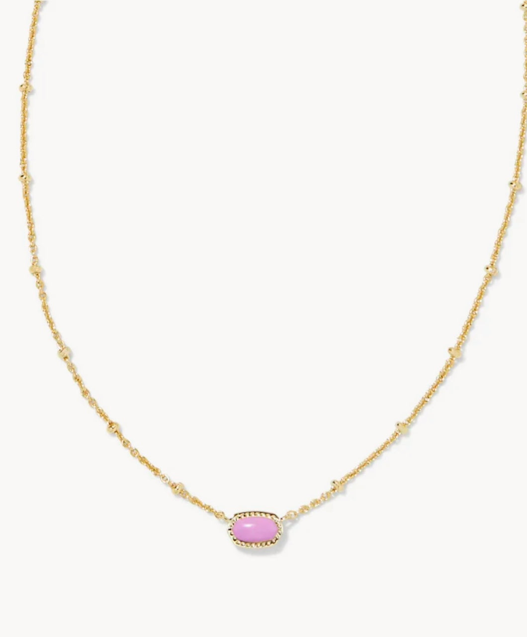 Mini Elisa Gold Satellite Short Pendant Necklace in Fuchsia Magnesite