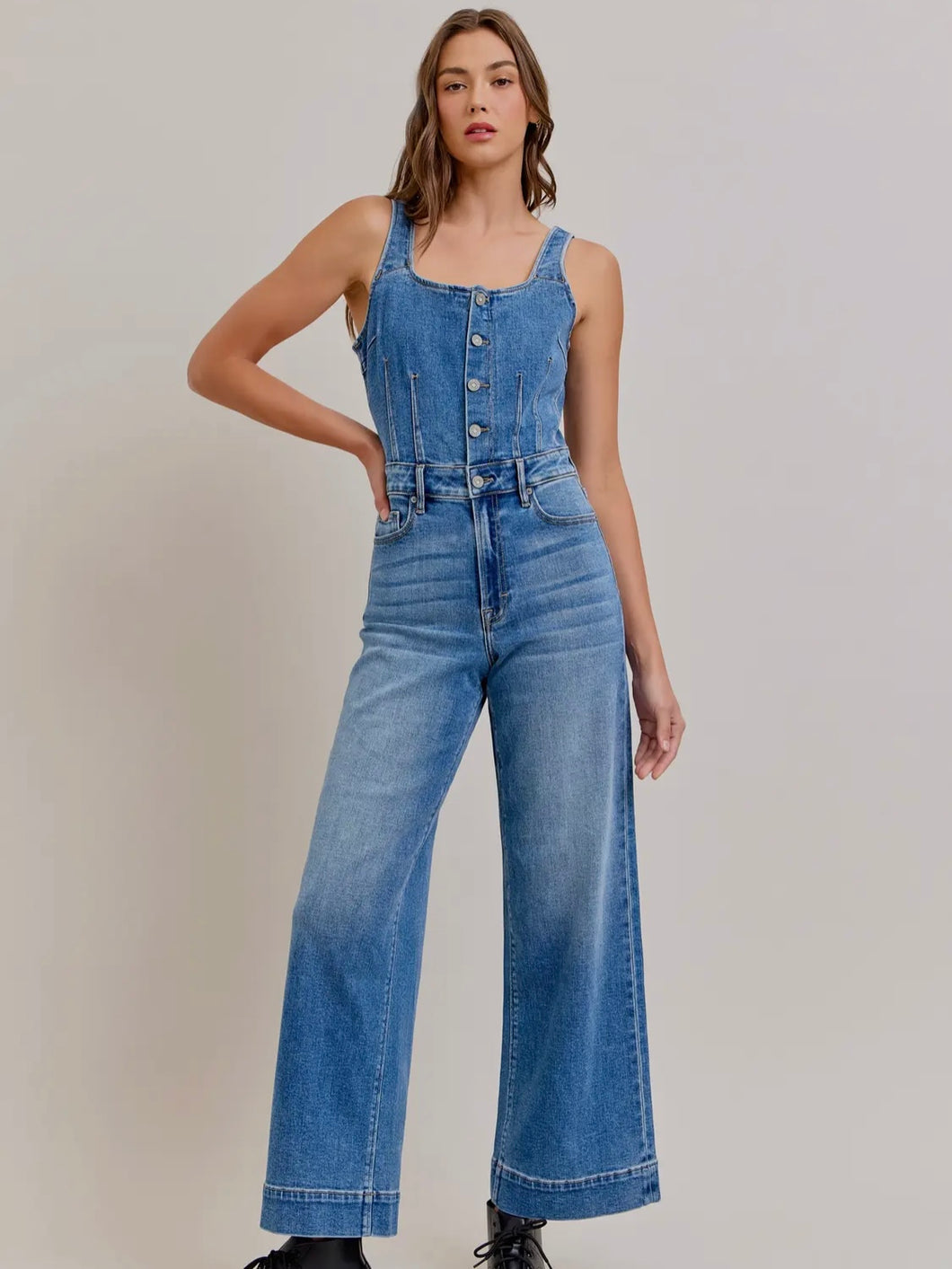 Hidden Medium Stretch Fashion Jumpsuit [Peyton]
