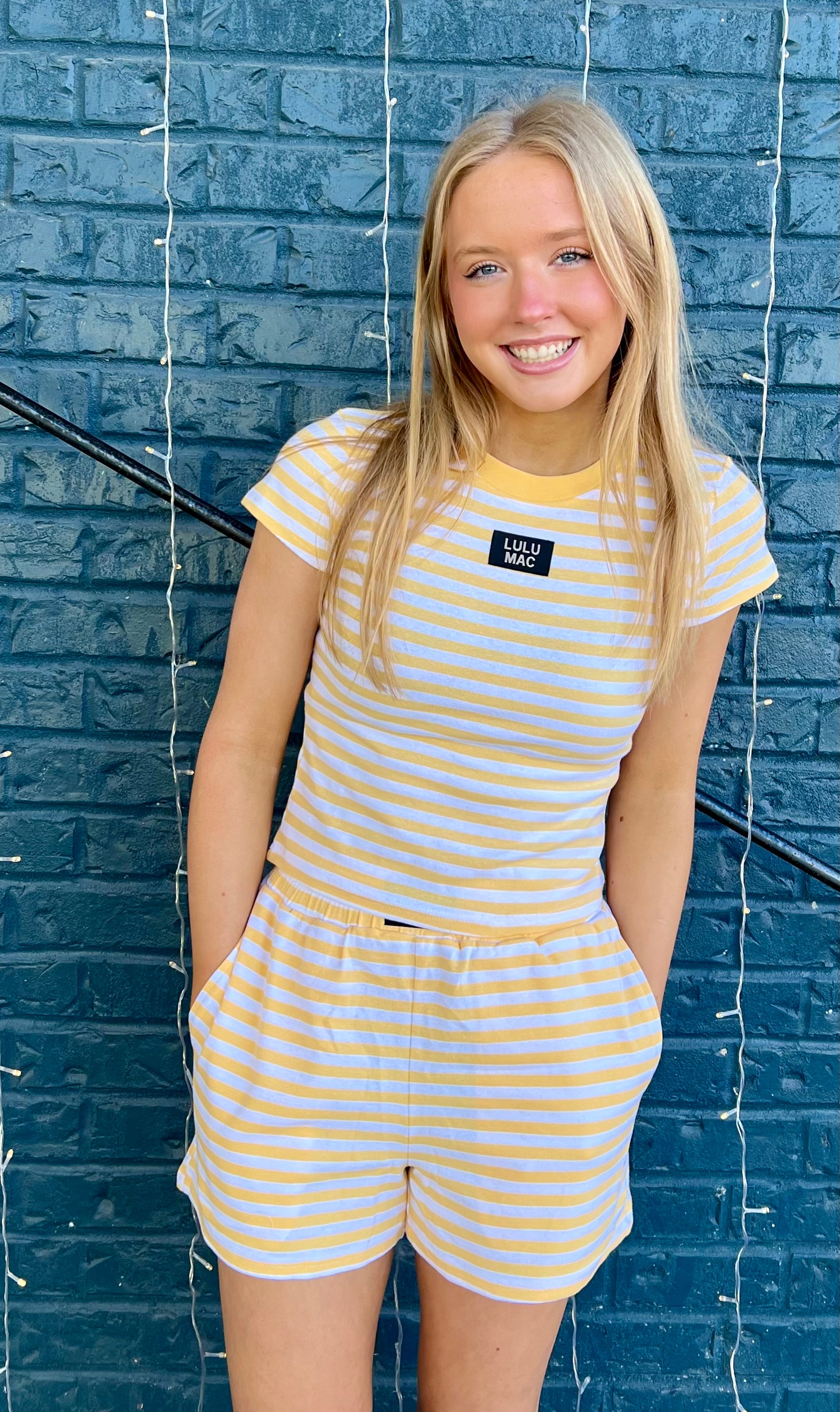 Lulu Mac Stripe Short-YELLOW