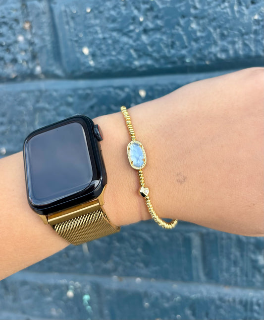 Grayson Gold Stretch Bracelet in Periwinkle