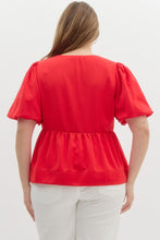 Load image into Gallery viewer, Curvy Peplum Self Tie Top
