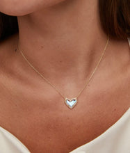 Load image into Gallery viewer, Ari Heart Gold Pendant Necklace in Dichroic Glass
