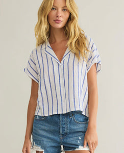 Z Supply PARALLEL STRIPED LINEN TOP