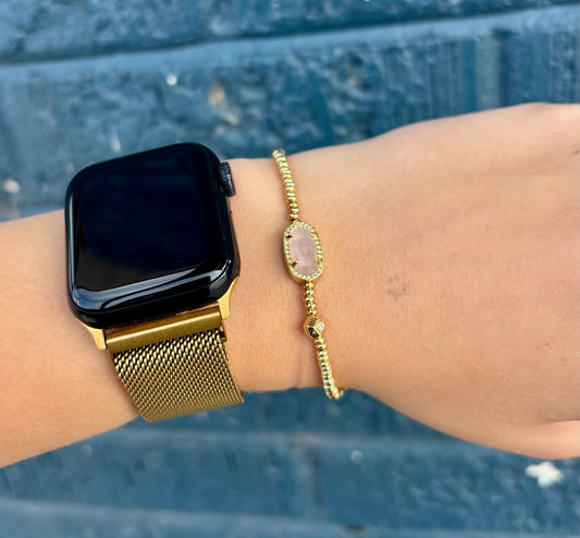 Grayson Gold Stretch Bracelet in Amethyst