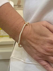 Pearl Triple Cross Bracelet