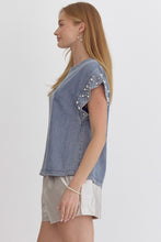 Load image into Gallery viewer, Denim and Pearls Top
