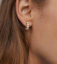 Load image into Gallery viewer, Cailin Gold Crystal Huggie Earrings in Champagne Opal Crystal
