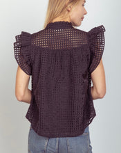 Load image into Gallery viewer, Checkered Organza Ruffled Blouse Top
