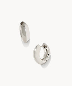 Mikki Metal Huggie Earrings in Silver