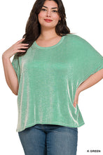 Load image into Gallery viewer, Curvy Zenana Ribbed Striped Oversized Top
