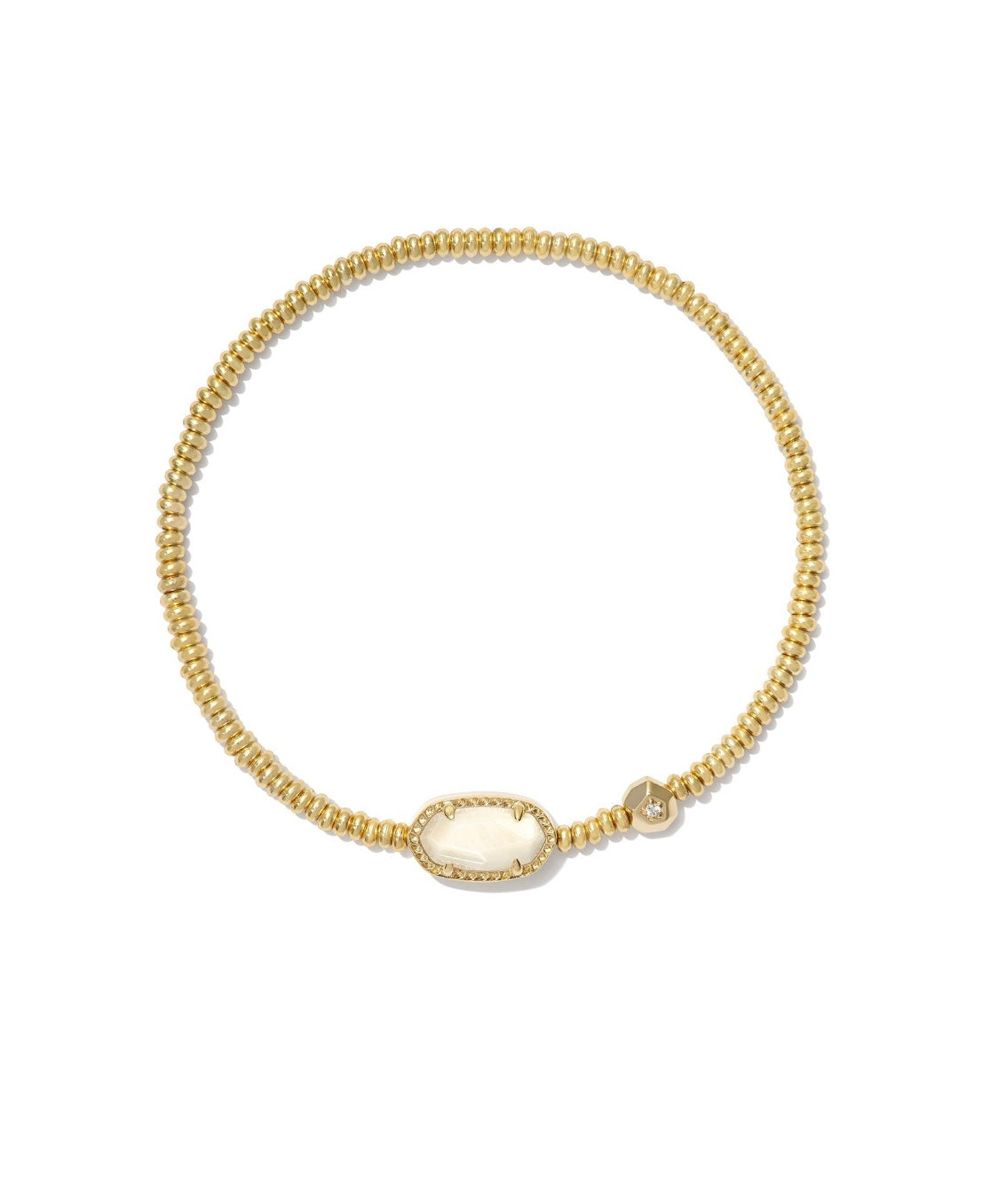 Grayson Gold Stretch Bracelet in Lt Yellow Mother of Pearl